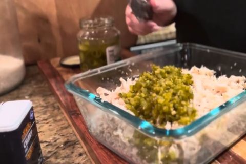Mince Jalapeños and Celery