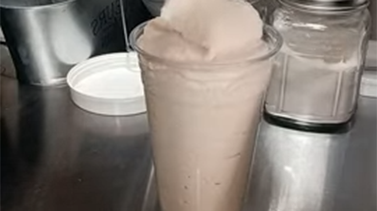 Transfer the shake into a glass