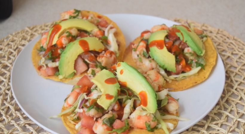 Tostadas de camarones
